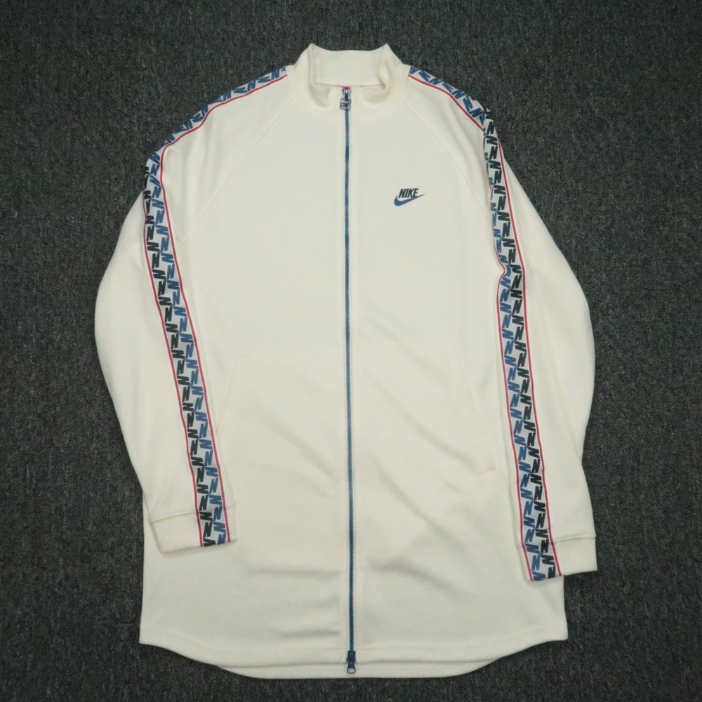 Nike Jacket Men Large Off White Sportswear Taped Poly Track Full Zip Pocket Tall